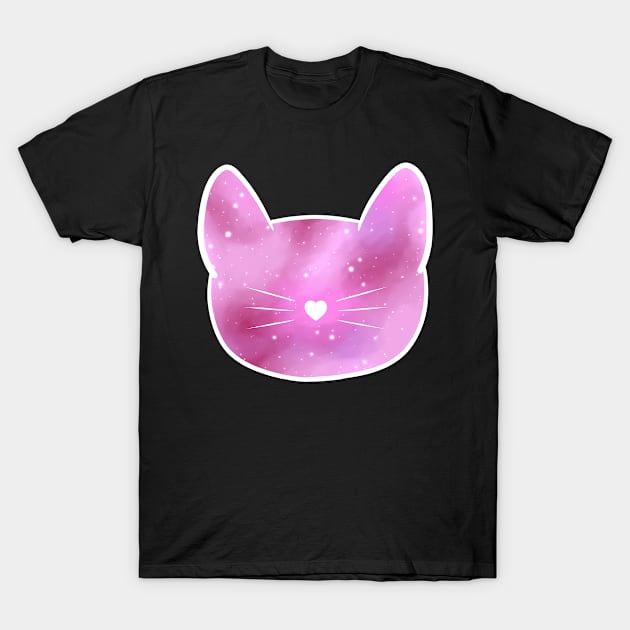 Kitty Pink Galaxy T-Shirt by Saramation